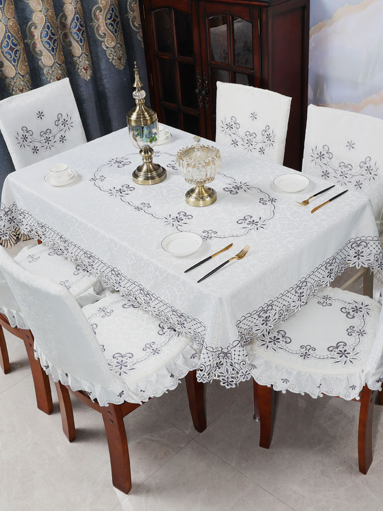 Dining table chair cover Nordic style Modern simple light luxury household thickened sponge Dining table dining chair cover cover set