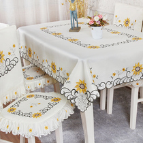 Seat cloth dining table cloth fabric dining table chair cover modern simple rectangular household tablecloth chair cover cushion set
