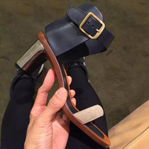 Womens shoes square chunky-heel heel yi zi kou shoes heel 7cm around