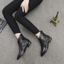 Womens shoes v-mouth belt buckle New