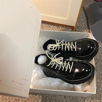 Womens shoes round platform British niche look