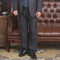 Four seasons middle-aged trousers Mens loose straight middle-aged high-waisted slacks deep crotch trousers Dads pants Mens pants