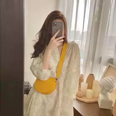 Autumn long sleeve dress Korean version loose thin French gentle style super fairy temperament medium and long version of shirt style dress