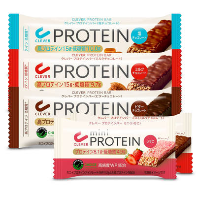 CLEVER Protein Bar WPI, original Japanese clever meal replacement bar, low-carb chocolate strawberry Black chocolate