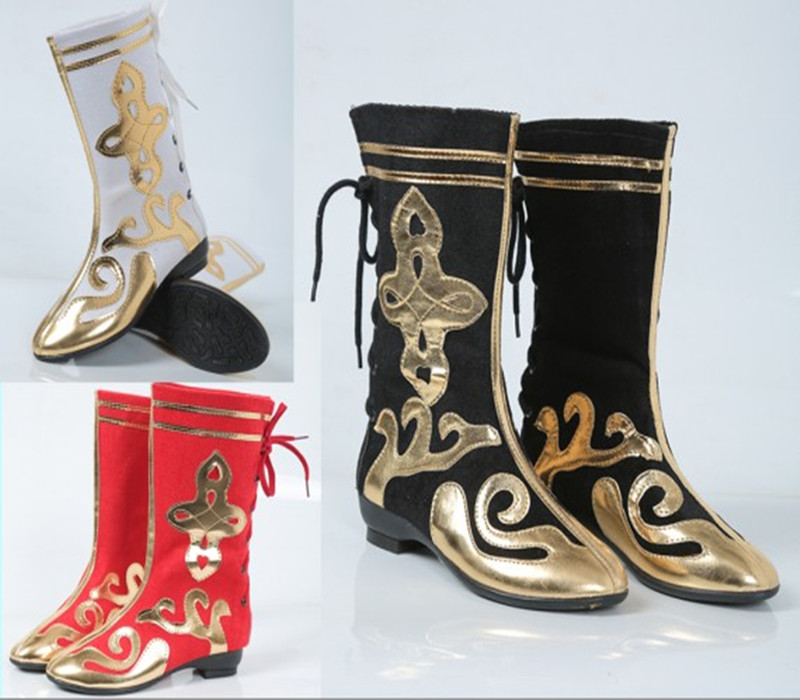 New national dance shoes Xinjiang dance boots Children Mongolian dance boots Tibetan dance shoes Qiang dance shoes Men's and women's boots