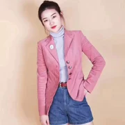 Xi Gedi suy nghĩ mua quần áo nữ 2019 xuân hè mới thời trang mỏng màu hồng nhỏ phù hợp với áo khoác nữ dài tay - Business Suit