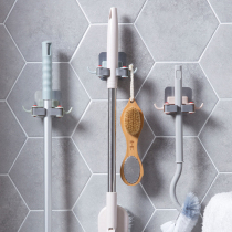 2 mounted non-perforated mop racks adhesive not easy to hurt the wall free wall mop adhesive hook Broom hanger mop clip