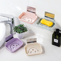 4 pieces without trace paste wall hanging soap box toilet drain rack bathroom cartoon soap tray soap tray