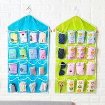 Hanging storage bag wardrobe Wall transparent hanging pocket wardrobe storage bag door fabric storage bag on the rear wall