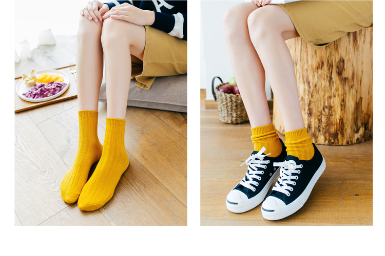 Vớ nữ cotton mùa thu và mùa đông mẫu trong vớ ống thủy triều cotton mùa thu Hàn Quốc vớ đen Hàn Quốc đại học gió retro quần vớ