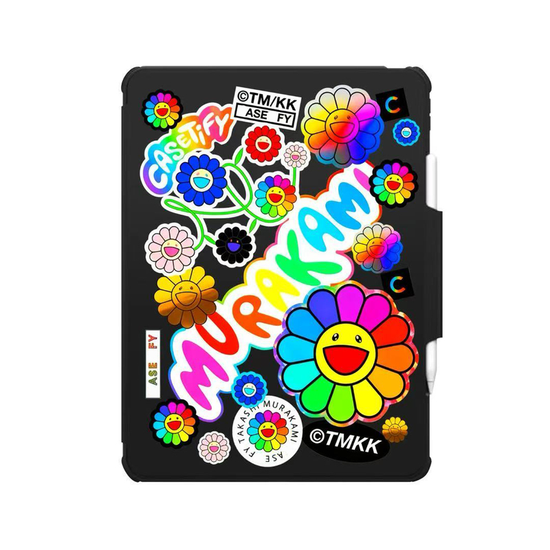 Flip Cover Rotating Folding Stand Sunflower Smiley Face Suitable for Apple iPad Pro 11inch Tablet Mini7/6 Protective Case iPad 10 /11 Generation Anti-Fall Shell Cartoon Air5/6/7/8
