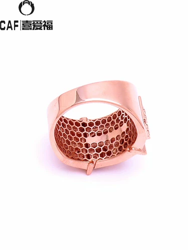 喜爱福 Ювелирное украшение, золотое модное кольцо, Россия, 14 карат, розовое золото