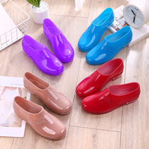 Low-top kitchen work rain shoes womens water shoes Ingot shoes shallow mouth rain boots spring and summer low tube non-slip car wash non-slip rubber shoes