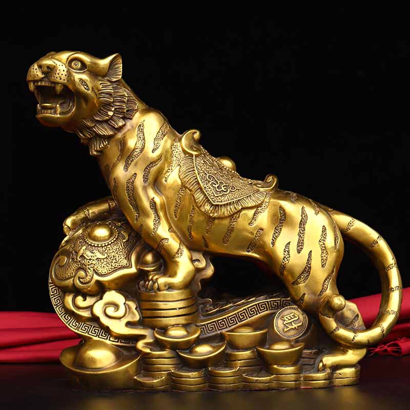 Pure Copper Tiger Swing Piece Living Room Decoration Raw Xiao Tiger Money Tiger Creative Chinese Style Delivery Office Craft Gift Pendulum Decoration Gift