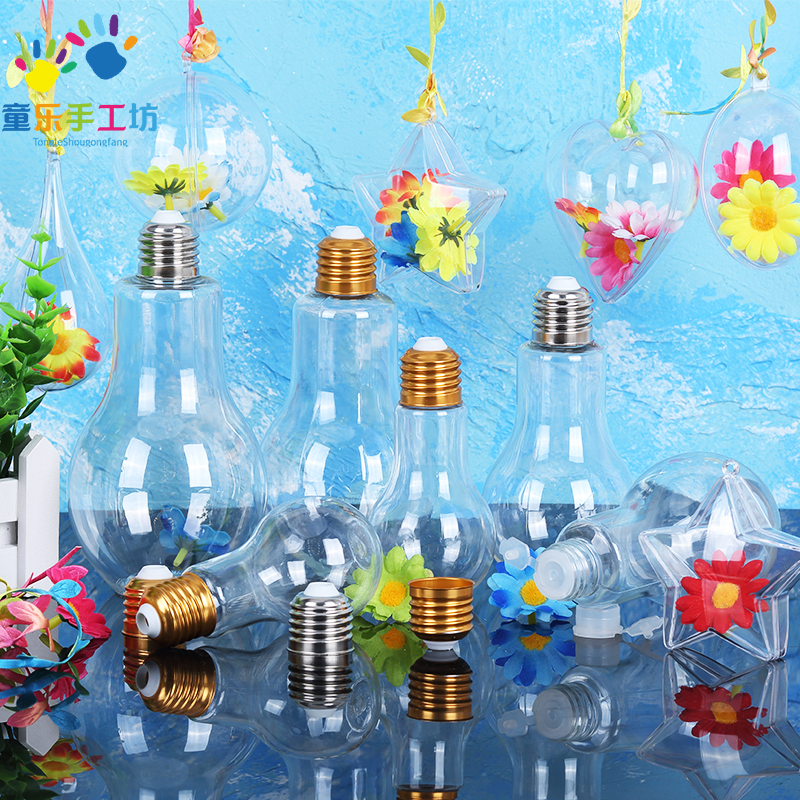 Plastic Bulb Bottle Nursery School Children Emulation Bulb Diy Handmade Creative Production Materials Environment Decoration Suspension