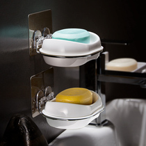 Toilet soap box Creative suction cup soap holder Soap box shelf Bathroom wall-mounted drain soap box soap holder