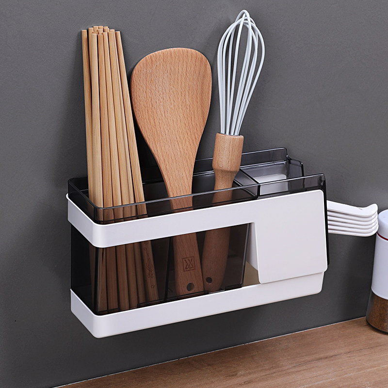 Chopstick cage home hanging drain chopstick basket free of punching wall-mounted chopstick cylinder tableware containing chopstick shelve