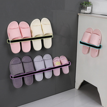 Slippers rack wall-mounted toilet shelve free-to-punch bathroom shoe rack toilet door rear small shoe sub-holder drain