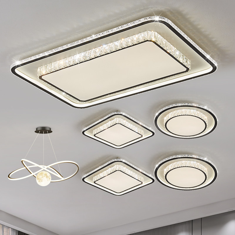 Потолочный светильник с полным спектром защиты глаз led crystal ceiling lamp, атмосферная лампа для гостиной, простая современная лампа для спальни, набор ламп для столовой