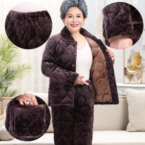 winter granny thickened pajamas cotton jacket elderly flannel cotton home clothing warm mom fleece padded coat