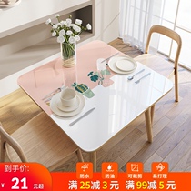 Square tablecloth Waterproof and oil-proof leave-in square table table mat ins household desktop tablecloth pvc coffee table mat