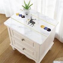 Bedside table cover cloth Water-proof and anti-scalding soft glass pvc tablecloth Oil-proof mat Dust-proof cover Net red tablecloth Light luxury