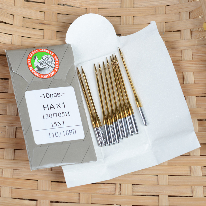 Japanese Organ Brand Hax1 Titanium-Coated Wear-Resistant Gold Sewing Machine Needles Imported for Home Use, Heat-Resistant and Anti-Breakage