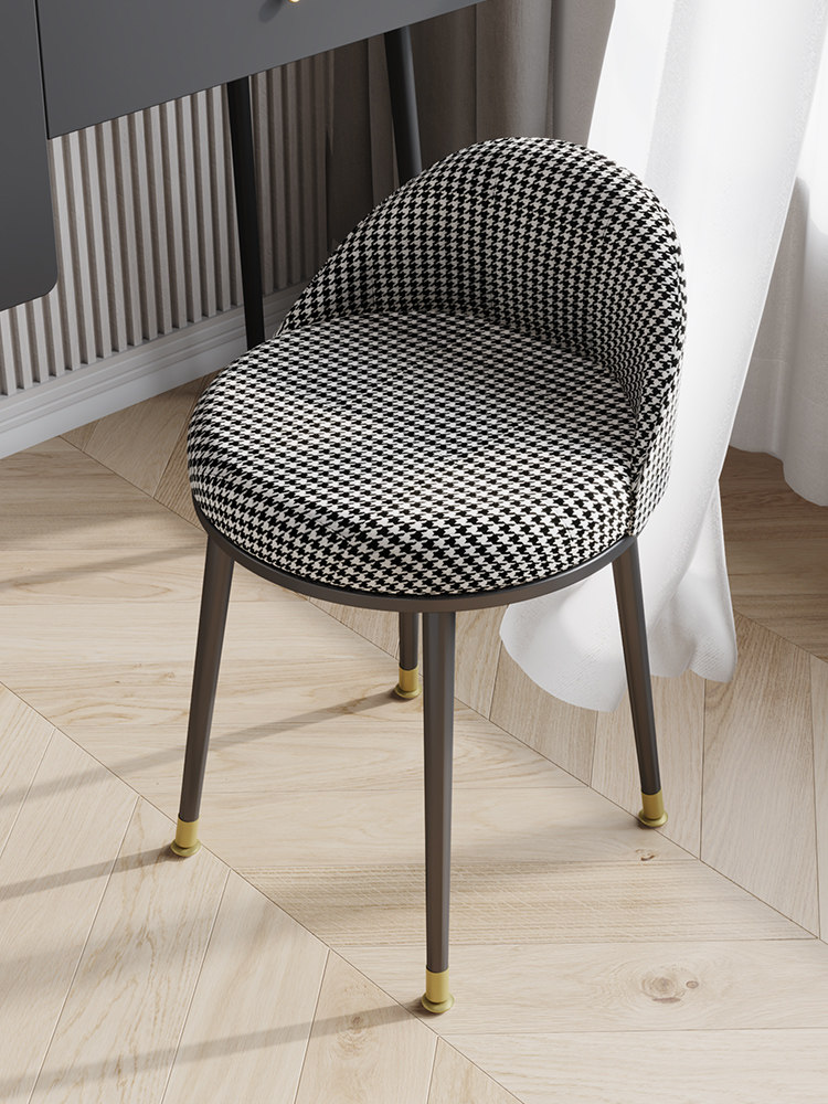 Makeup stool Nordic dressing table stool light luxury makeup chair bedroom sofa wearing shoes footstool dressing round stool fabric art