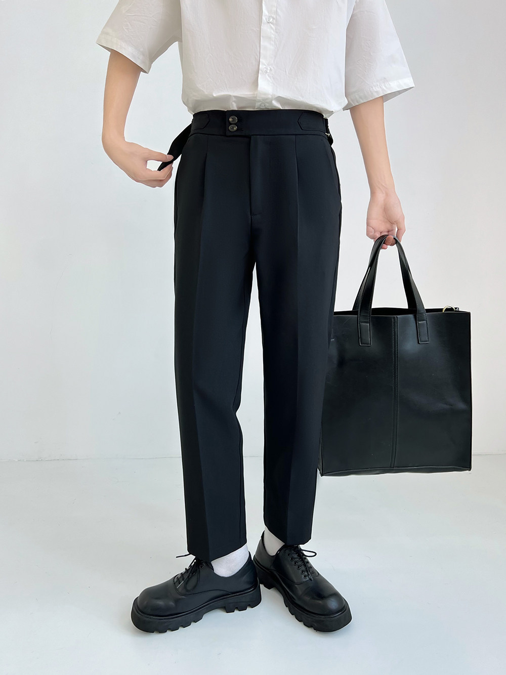 Неаполь небольшой брюки мужской свободный продвинутый драпировка девять очков весна талия случайный 𫔮 прямо костюм брюки 