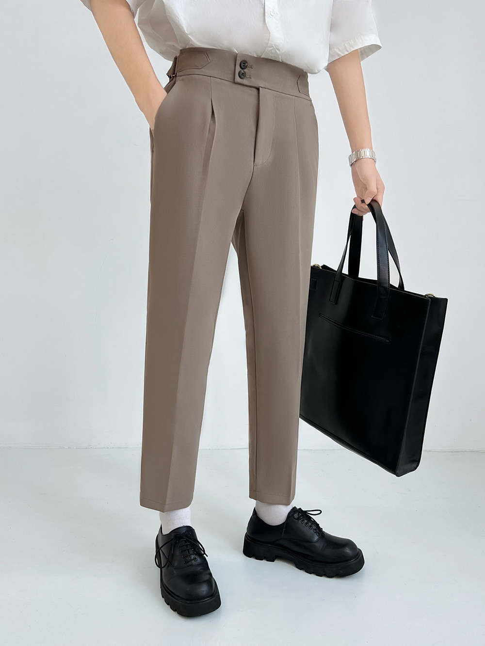 Неаполь небольшой брюки мужской свободный продвинутый драпировка девять очков весна талия случайный 𫔮 прямо костюм брюки 