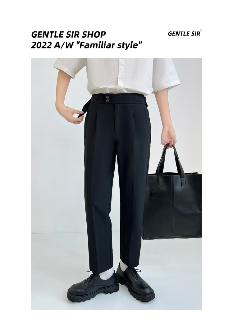 Неаполь небольшой брюки мужской свободный продвинутый драпировка девять очков весна талия случайный 𫔮 прямо костюм брюки 