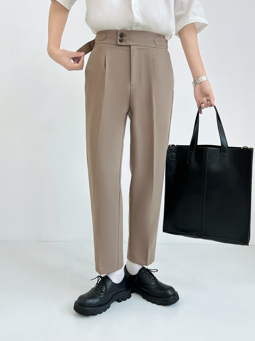 Неаполь небольшой брюки мужской свободный продвинутый драпировка девять очков весна талия случайный 𫔮 прямо костюм брюки 