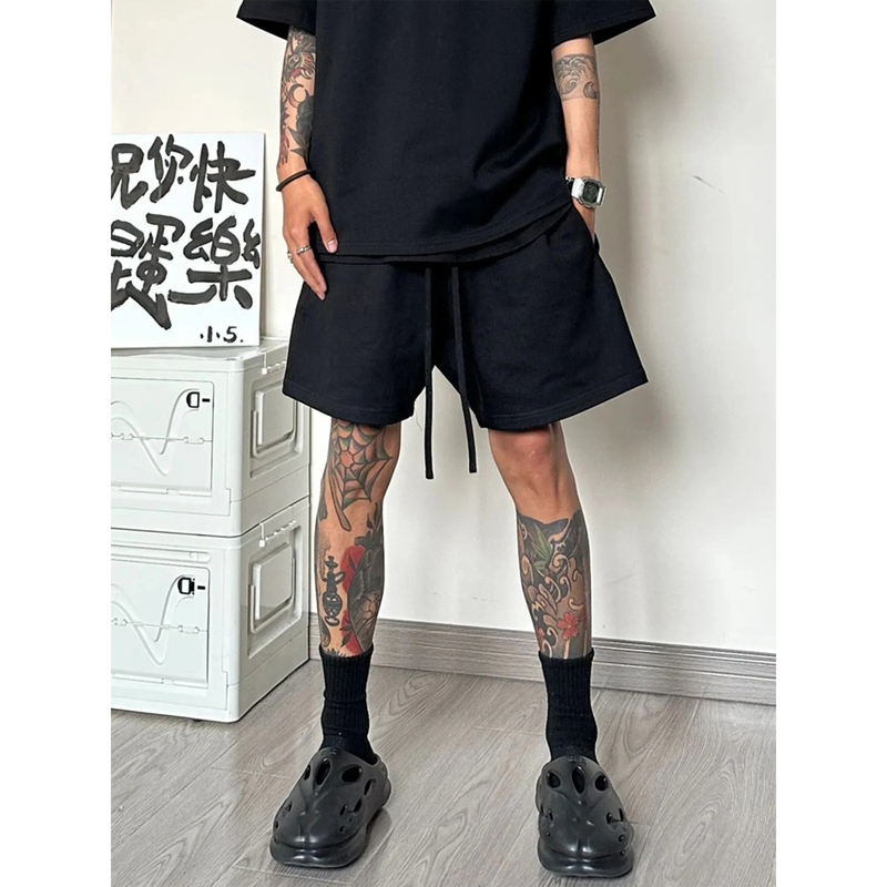 American High Street Style, High-End 425g Pure Cotton Heavyweight Shorts for Men, Summer Casual Loose Basketball Sports Five-Point Pants