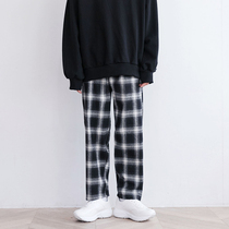 Chunqiu Black and White Gloat Pants Male Tide Brands Insectop Shady Baller Long Legs Wide Legs Summer Straight Shoppers