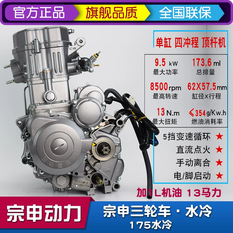 Power Water Cool 150 175 200 250CC Четырёхколёсный трицикл мотоцикл набор двигателя выпуск