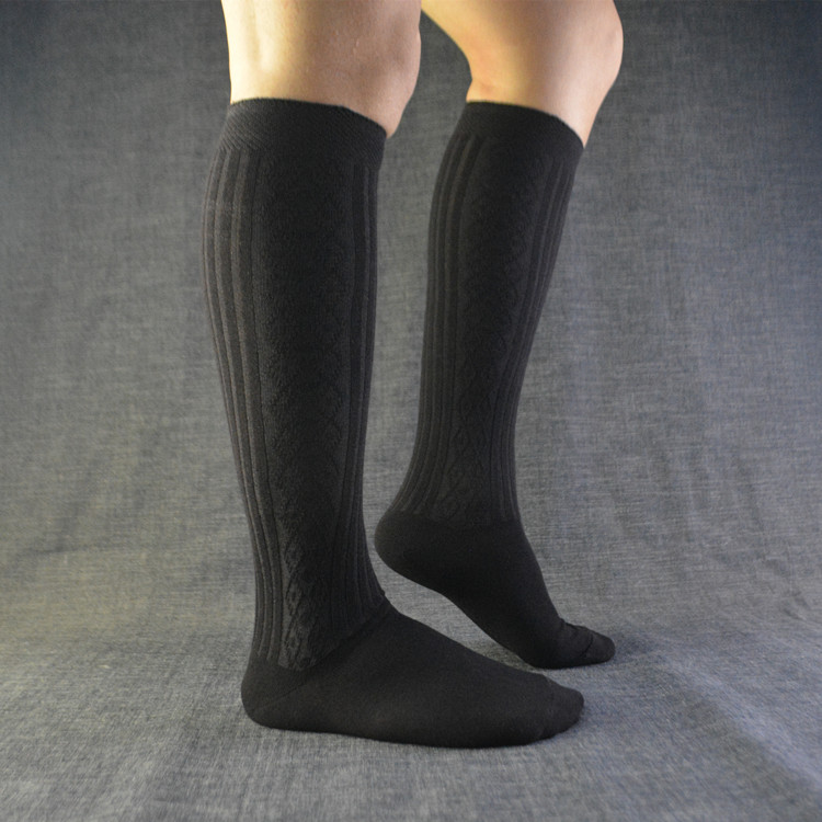 Vớ nam vớ cotton cho nam Mùa đông Cotton kinh doanh Vớ nam vớ cotton dày Twist đen Stockings tất lót lông