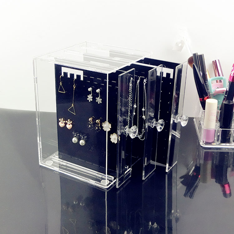 Acrylic earrings ear pins Transparent dustproof storage box Princess earrings Jewelry rack display rack Jewelry hanging rack