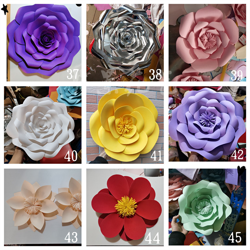 Solid Paper Flower Wedding Celebration Wedding Decoration Flower Wall Shop Window Stage Background Arrangement Foam Cardboard Flowers Large Handmade Flower-Taobao