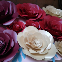DIY paper flower decoration window wedding studio event layout large wedding background flower wall jam paper flower