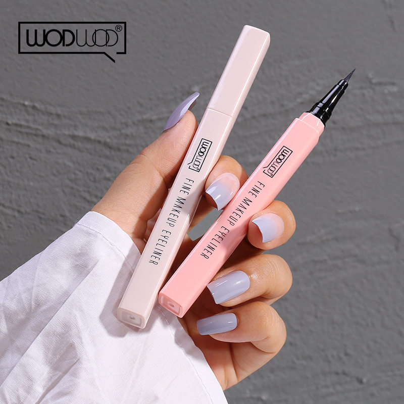 French lange pink extremely thin eyeliner with eyelashes waterproof and persistent without fainting and dyeing the silkworm flagship store official