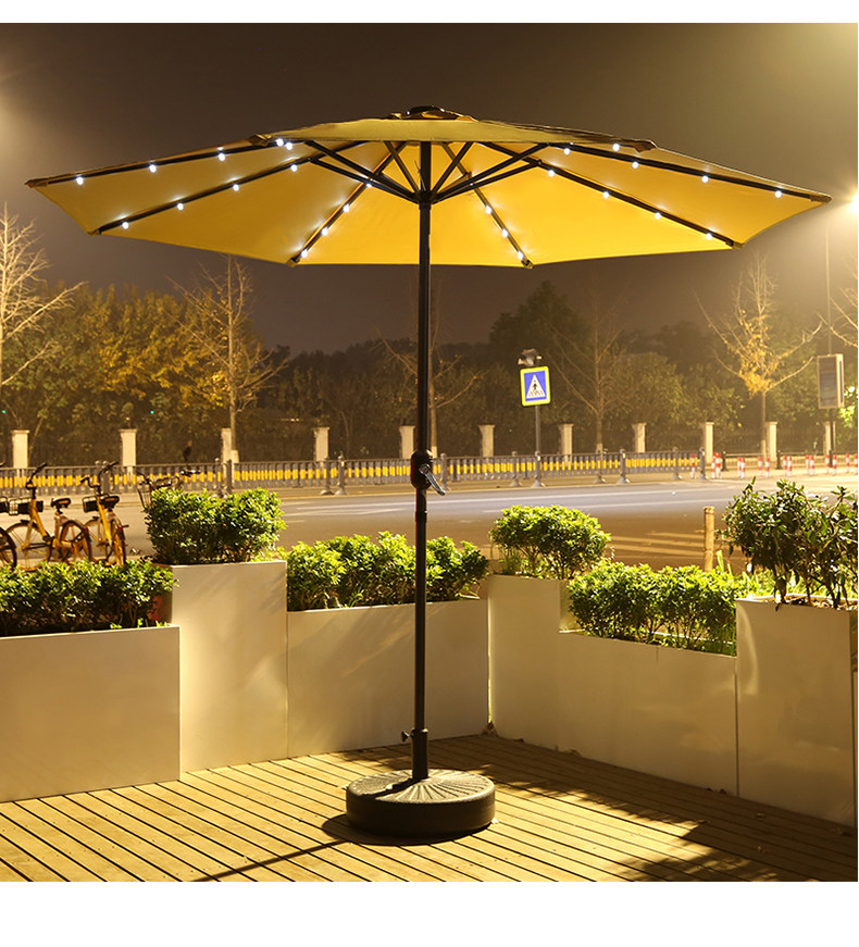 户外遮阳伞露天阳台花园伞室外摆摊中柱伞露营大太阳伞庭院伞带灯-阿里巴巴