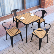 Outdoor table and chair courtyard waterproof sunscreen balcony small table and chair Garden Terrace outdoor wrought iron leisure table and chair combination