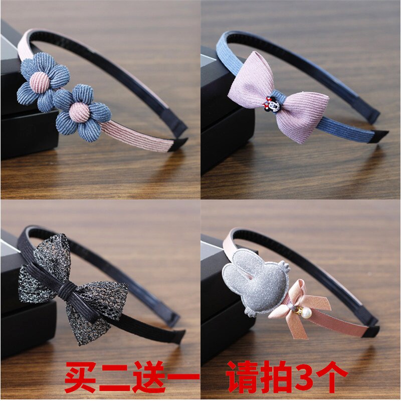 Children's hair band Girl baby girl hair band bow hair decoration Korean version of the student hair card has a toothed non-slip headdress