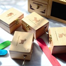 Eco-friendly Wooden Hand Rocking Music Box Manual Mini Octasoundbox Creative Little Gift