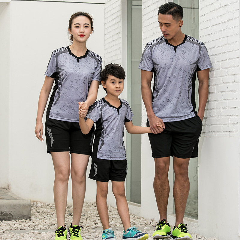 Men's and women's badminton uniform children's volleyball game team uniform suit custom table tennis training suit quick-drying breathable printing
