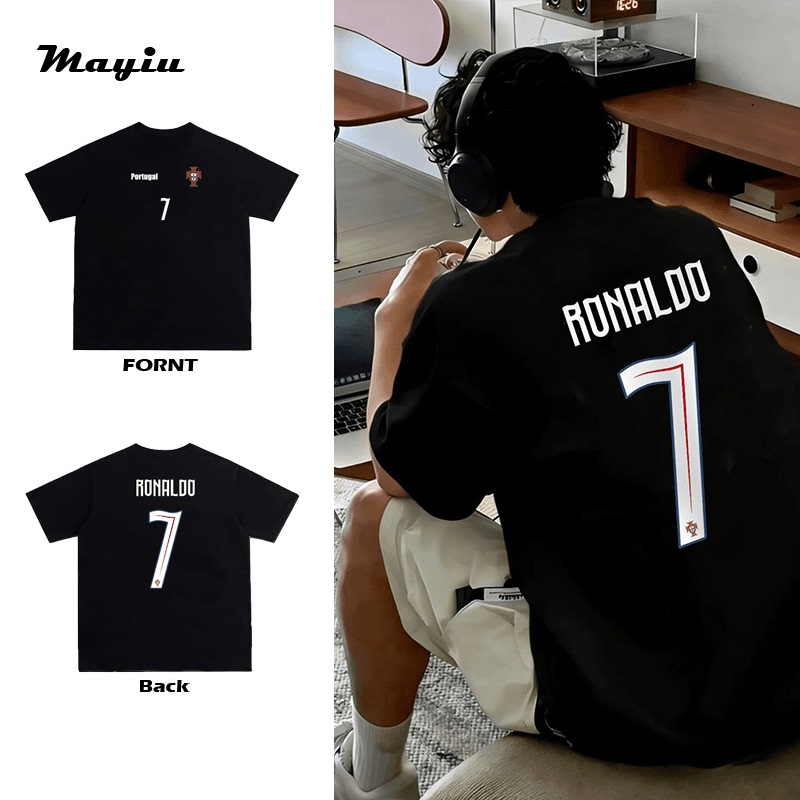 2026 Portugal Jersey National Team Cristiano Ronaldo Football Uniform Short-Sleeved Loose T-Shirt Printed Cotton Top