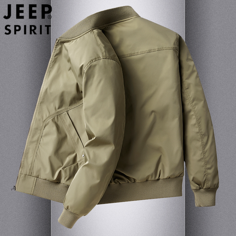 Jeep Men's Spring and Autumn American Casual Baseball Jacket Men's Quilted Trendy Brand Pilot Jacket Motorcycle Jacket Jeep Men's Spring and Autumn American Casual Baseball Jacket Men's Quilted Trendy Brand Pilot Jacket Motorcycle Jacket