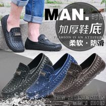 Summer rain shoes Mens short tube low-top rain boots Non-slip wear-resistant water shoes Kitchen work shoes Waterproof rubber shoes galoshes