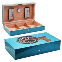 French original ELIE Bleau Eddie Cedar cedar wood cigar box turquoise solid wood moisturizer box 110
