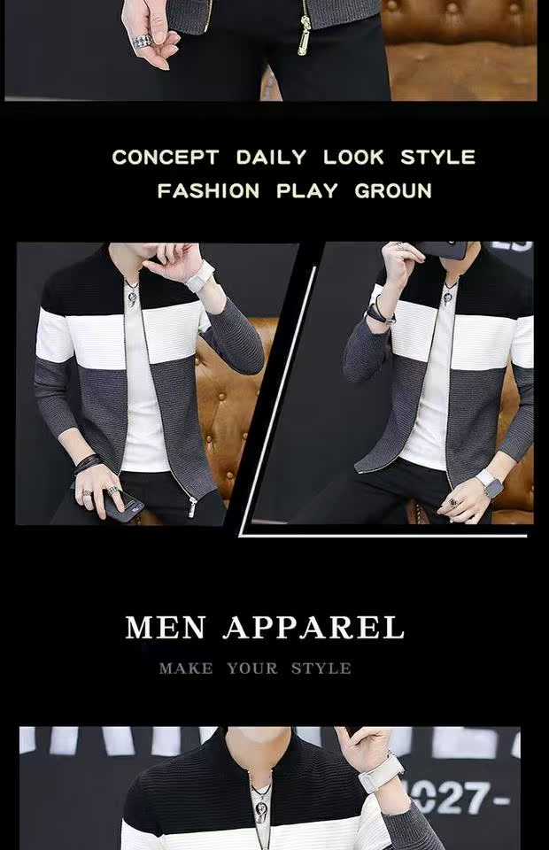 Áo len len mùa thu Áo khoác nam Giới trẻ Hàn Quốc Nam giới Phần mỏng Sinh viên V-cổ Loose Dệt kim - Cardigan thời trang công sở nam